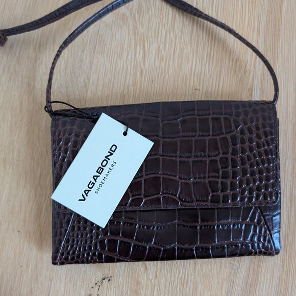 Vagabond Handbags - Vagabond leather croc crossbody mini bag